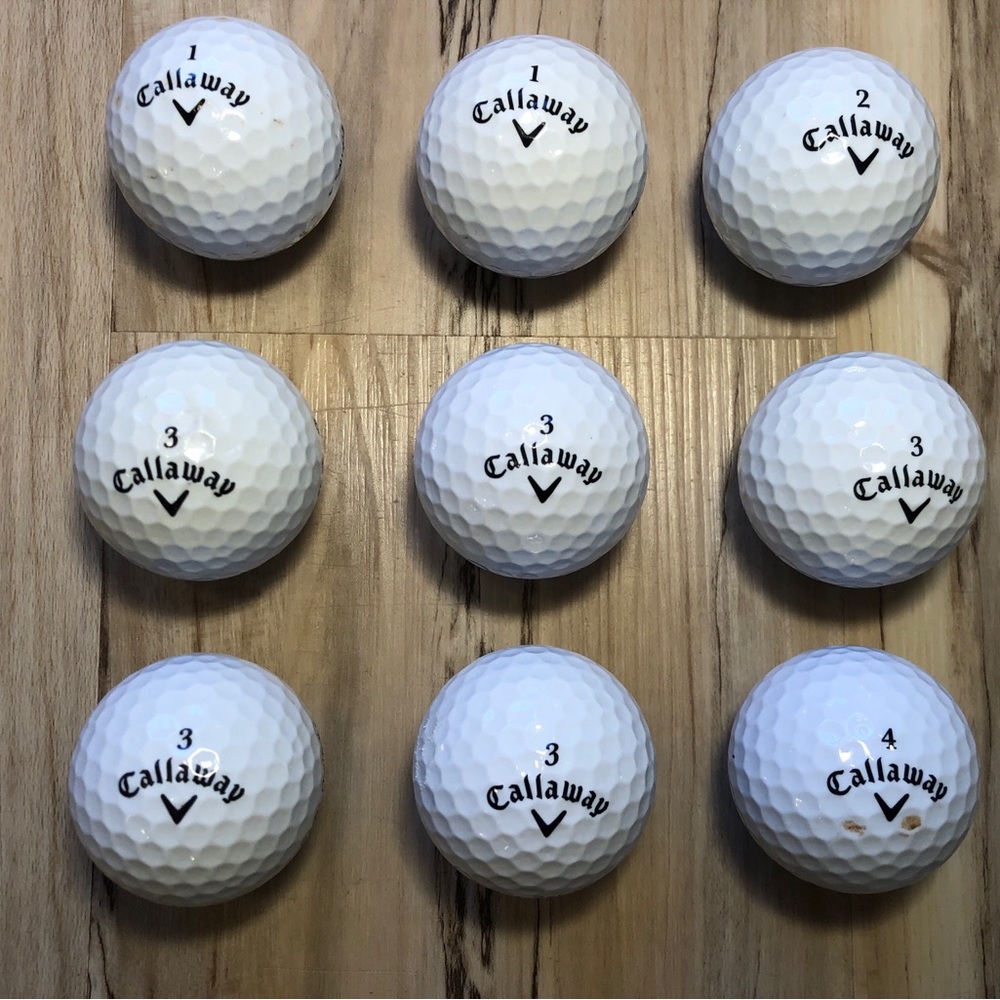 Callaway HEX Control Golf Balls Lot of 9 Used White Mixed Numbers
